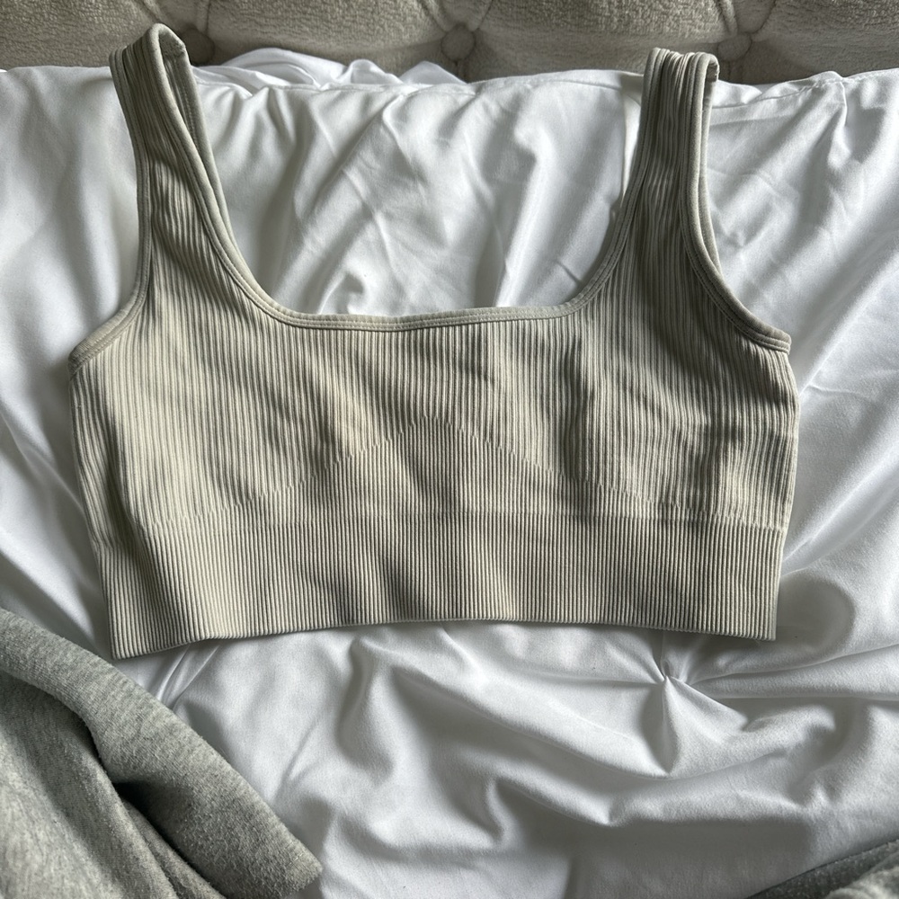 Ribbed Cream Bralette